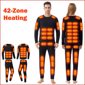 Completo Intimo Termico Riscaldato <span class=keywords><strong>Invernale</strong></span> a 42 Zone, Pantaloni Imbottiti per <span class=keywords><strong>Uomo</strong></span> e Donna, Abbigliamento Calzamaglia Taglie Forti - Product Image 1
