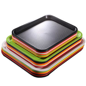 Bandeja de comida rápida de plástico coloreado antideslizante Rectangular para servicio de alimentos de 14 "Bandeja <span class=keywords><strong>KFC</strong></span> Hamburg Bandeja para servir en el Hotel - Product Image 1