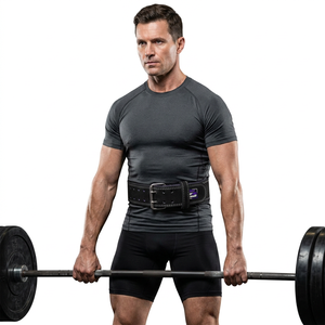Comfortable Strong Adjustable Back Support Non-Slip Buckle Heavy Duty Gym <b>Belt</b> for Weightlifting Sports Fitness Training-Cowhide - Product Image 1