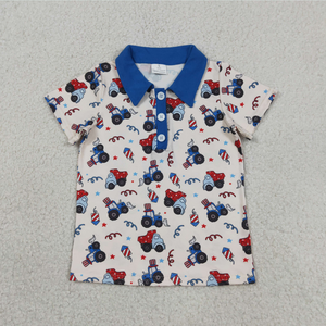 เสื้อโปโลเด็กชายแขนสั้นลายวันชาติอเมริกา 4 กรกฎาคม - Product Image 2