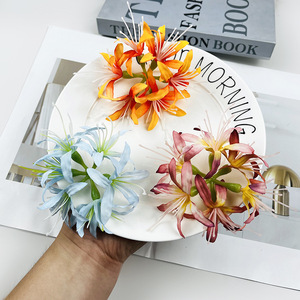 Pince à cheveux en fleur de lys araignée artificielle, diamètre 11 cm, en soie, pour décorations de mariage et photographie - Product Image 3