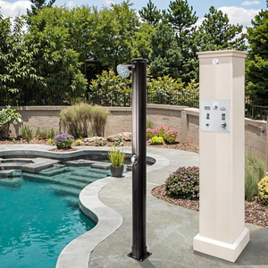 Colonne de <span class=keywords><strong>douche</strong></span> <span class=keywords><strong>solaire</strong></span> grande capacité 38L avec robinet mélangeur en PVC pour jardin extérieur, <span class=keywords><strong>piscine</strong></span> et spa - Product Image 2