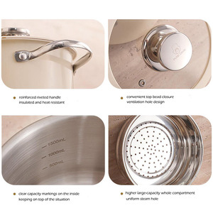 9個モダンステンレス鋼セラミックコーティングノンスティック耐久性多機能ソースパンクッキングポットセットオーブン安全食器洗い機 - Product Image 6