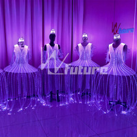 Vestido Tutú de Ballet con Fibra Óptica, Diseño de Medusa, para Apertura de Espectáculos, Danza, Gala, Festival, Actuaciones Profesionales en Vivo
