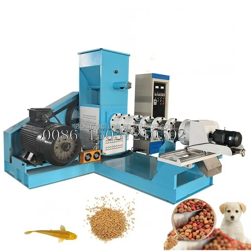 Pellet extruder for fish food Floating dry fish feed pellet extrusion processing line sinking fish food machinery