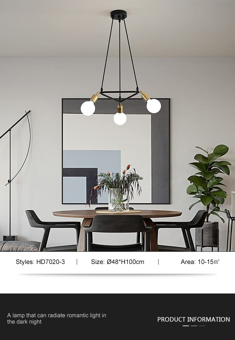 Modern Style Decoration Dining Room Indoor Restaurant Luxury E27 Metal Chandelier