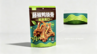 Sachet Doypack personnalisable en PET à huit soudures thermiques, résistant à l'humidité, pour emballage de snacks, avec impression de motifs HD