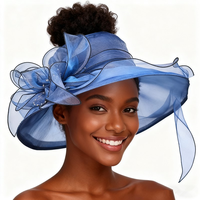 Chapeau bibi formel pour femme - Motif dentelle Kentucky Derby, chapeau de mariée en organza pour l'église, les goûters et les mariages