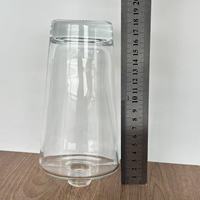 Bouteille en verre transparente conique de 500 ml pour savon liquide, gel douche, lotion, cosmétiques, sous-emballage, shampoing, désinfectant pour les mains