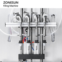 ZONESUN ZS-VTGZ100 automatique 4 têtes vin Gin liqueur spiritueux bouteille en verre Siphon liquide niveau débordement Machine de remplissage