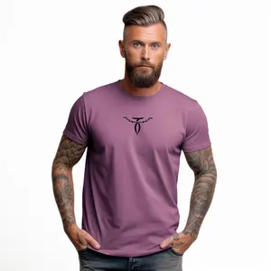 Logo personnalisé en gros coton polyester CVC d'impression d'écran en soie à manches courtes hommes t-shirt