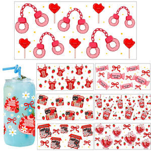 SECRET SMUT GIRL 主题 UV DTF 印刷贴纸批发定制设计师 Uvdtf 转印 16oz Uv Dtf 玻璃杯杯套 - Product Image 2