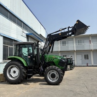 Tracteur agricole à roues 4x4 de 120 CV avec transmission par engrenages, moteur 6 cylindres avec pompe et moteur pour travaux agricoles lourds