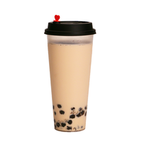 Tasses à thé Boba en plastique d'injection réutilisables transparentes/mates de 500ml /700ml d'épaisseur avec logo personnalisé tasse à thé à bulles avec couvercle