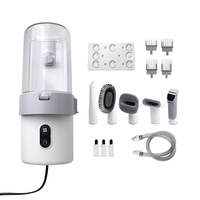 Kit de toilettage portable grande capacité pour chiens et chats 5-en-1 : tondeuse électrique, brosse démêlante et aspirateur anti-poils