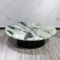 Table basse gigogne moderne en bois massif OEM ODM table d'appoint en marbre vert pour meubles extensibles de salon