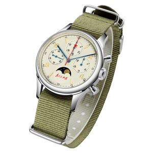 Reloj Mecánico de Piloto para Hombre ST1908 con Movimiento Seagull de 40 mm, de Lujo, Vintage, de Acero Inoxidable, con Cristal de Zafiro, Fase Lunar 1963 - Product Image 1