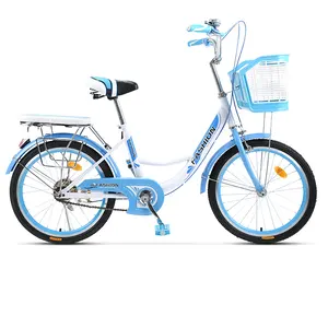 24 26 27.5 29英寸低价碳钢车架自行车优质铝合金轮圈红色街头女性城市自行车