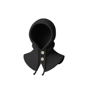 Knitted Balaclava <b>Hat</b> With Scarf Integrated Winter <b>Warm</b> Hoodie Unisex Adjustable Head Circumference Acrylic Fiber Foldable - Product Image 5