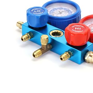 Manomètre de pression de réfrigérant à double valve, outil de charge manuel pour climatiseur, pour voiture et usage domestique, en laiton - Product Image 2