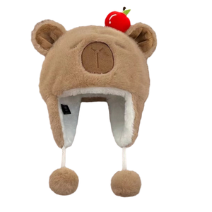 Gorro de Invierno Cálido de Piel Sintética con Estampado Digital Unisex para Adultos, Gorro de Protección para los Oídos de Felpa a Prueba de Frío - Product Image 1