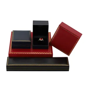 Caixas de Jóias De Embalagem Logotipo personalizado Qualidade Preto verde vermelho Pulseira Anel Colar de Pingente de caixa de Jóias