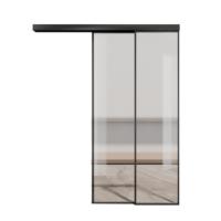 Three Four Five Linkage Extremely Narrow Aluminum Telescopic Sliding Glass Door Interior Glass Partition Wall Room Divider