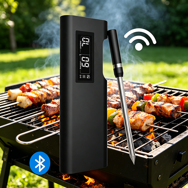 Digital IP68 Waterproof Bluetooth BBQ Thermometer with Metal Probe for Grill Oven Kitchen Use