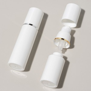 Flacon pompe airless blanc 15ml 30ml 50ml avec capuchon doré/argenté, pulvérisateur cosmétique PP pour crème et <span class=keywords><strong>lotion</strong></span>, estampage à chaud - Product Image 3