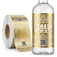 Étiquettes autocollantes personnalisées en vinyle, dorées et argentées, résistantes aux rayures et aux UV, découpées sur mesure pour jus, boissons et bières