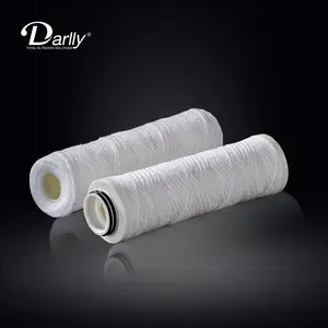 10'' Water Filter Cartridge 1 Micron 5 Micron PP Yarn Fiber Glass String Wound Cartridge Filter Fiber Filter For Water Treatment