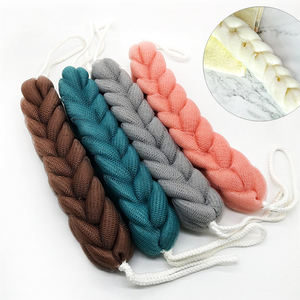 חגורת אמבטיה ישירה במפעל כדור מקלחת ספוג רשת אמבטיה עם רשת PE בצורת פרח ספוג ליפה לאמבטיה - Product Image 1