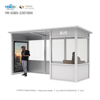 Abri de bus moderne en métal personnalisé pour l'extérieur avec caissons lumineux publicitaires semi-fermés