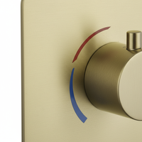 Mitigeur de douche moderne en laiton finition bronze avec thermostat, cartouche céramique, 2 fonctions eau chaude/froide