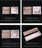 Boîte à bijoux de luxe en papier rigide carré, couleur or champagne, avec ruban et logo personnalisé, pour présentation de pendentifs