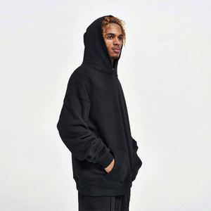 เสื้อฮู้ดครอปผ้าฝ้ายเฟรนช์เทอร์รี่สำหรับผู้ชายแบบสั่งทำพิเศษ คุณภาพสูง พร้อมงานปักและพิมพ์ลายนูน - Product Image 2