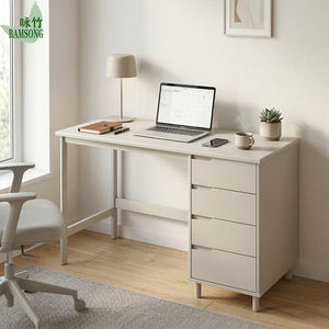 Escritorio de Oficina de Bambú Resistente con 4 Cajones de Almacenamiento para Oficina Pequeña, Oficina en Casa, Apartamento, Muebles de Oficina - Product Image 3