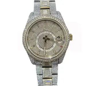 bust down watch 41 mm wristwatches CZ with auto movement full CZ Iced out AR Factory 904 Mechanical timepiece wristwatch
