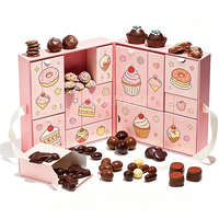 Boîte de calendrier de l'avent en chocolat personnalisée de 12 jours, boîte cadeau en papier rigide pour le compte à rebours, boîte vide pour chocolats, bonbons, sucreries, emballage de l'avent