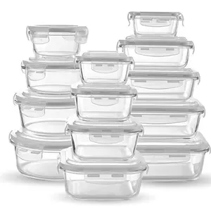 New Fashion Food Storage Glass Lid Lunch Box Food Container With Silicon Sleeve