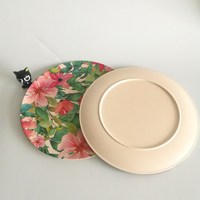 Assiettes rondes en bambou mélamine, 1 pièce, design écologique