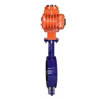 Vanne papillon électrique à raccordement par oreilles, double joint, pour tuyauterie, avec disque à clapet, joint souple/dur, pour huile/eau/gaz