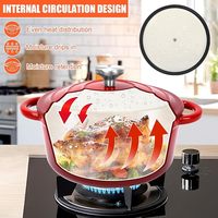Ensemble de casseroles en fonte émaillée pour la cuisine, comprenant une casserole, une marmite à soupe, une poêle à frire avec finition céramique, pour le camping, type Dutch Oven