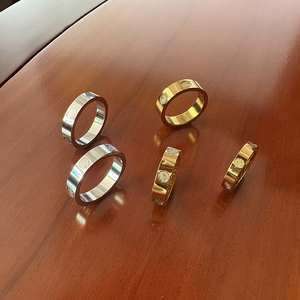 Anillos de Amor de Acero Inoxidable con Números Romanos en Plata y Oro Rosa de 18k, Diseño de Moda para Hombre y Mujer, 4mm 5mm 6mm - Product Image 3