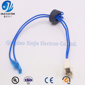Сертифицированный UL кабельный жгут на заказ с ферритовым фильтром (EMI), 2-контактный проводной узел с синим разъемом для защиты от помех - Product Image 2