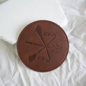 批发散装聚氨酯皮革杯垫套装促销活动可定制杯垫营销和品牌 - Product Image 4