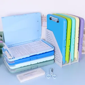 SUNSHING Stationery Plastic Ring Binders Office Filing Folders Files Stationery Box file A4 CLIPBOARD PP Case With Handle