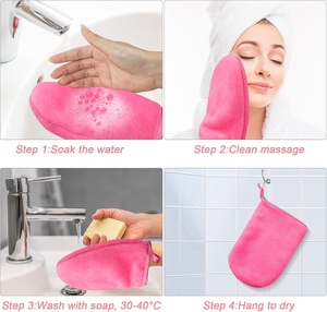 Vente flash : Gants de lavage pour le visage et le corps, personnalisés, réutilisables, pour le démaquillage, gants doux pour le bain et le spa, style européen, mitaines pour le visage - Product Image 3
