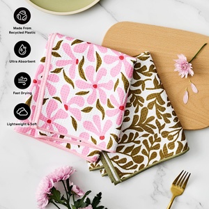 Serviettes de cuisine en microfibre gaufrée réutilisables, vente en gros, serviettes de cuisine personnalisées - Product Image 3