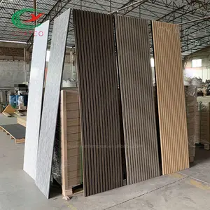 600*2400mm Eco-friendly akupanel acoustic wood panels sound proof wall panel wood slat oak acoustic panel studio